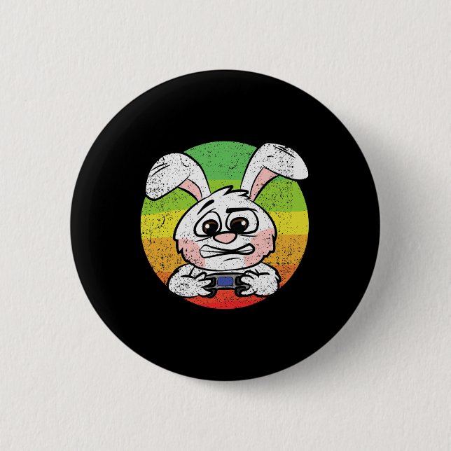 Bunny Gaming Ostereier Jagd Videospiel Kontrolle Button (Vorderseite)