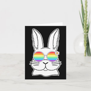 Bunny Gay Pride Lgbtq Bunny Rainbow Sungles Happy Karte