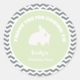 Bunny Geburtstag Party danke Grün Aufkleber