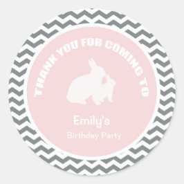 Bunny Geburtstag Party danke rosa Aufkleber