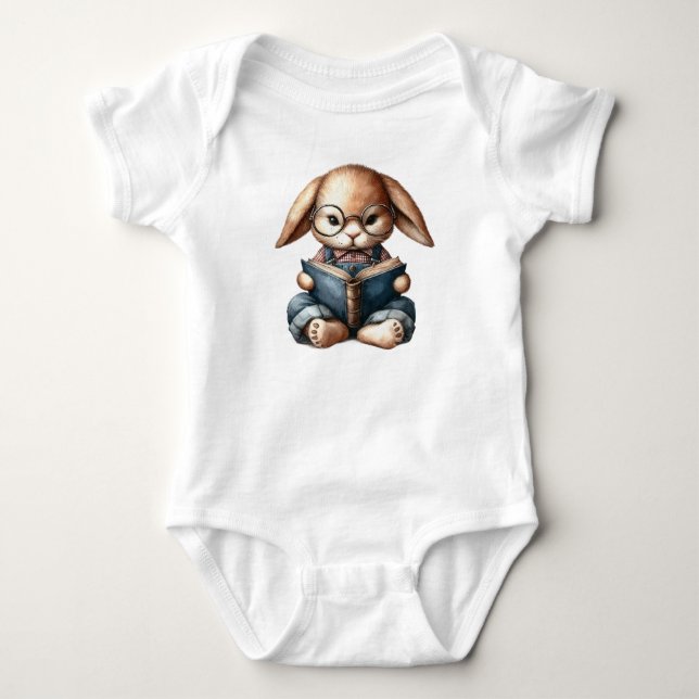 Bunny-Gelehrter   Baby Strampler (Vorderseite)