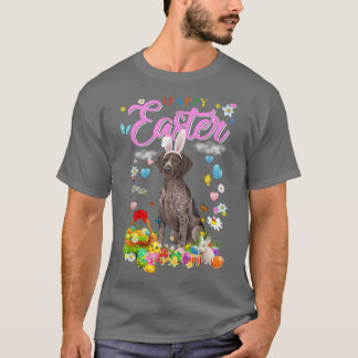 Bunny German Kurzhaar Pointer Dog Happy Oaster  T-Shirt