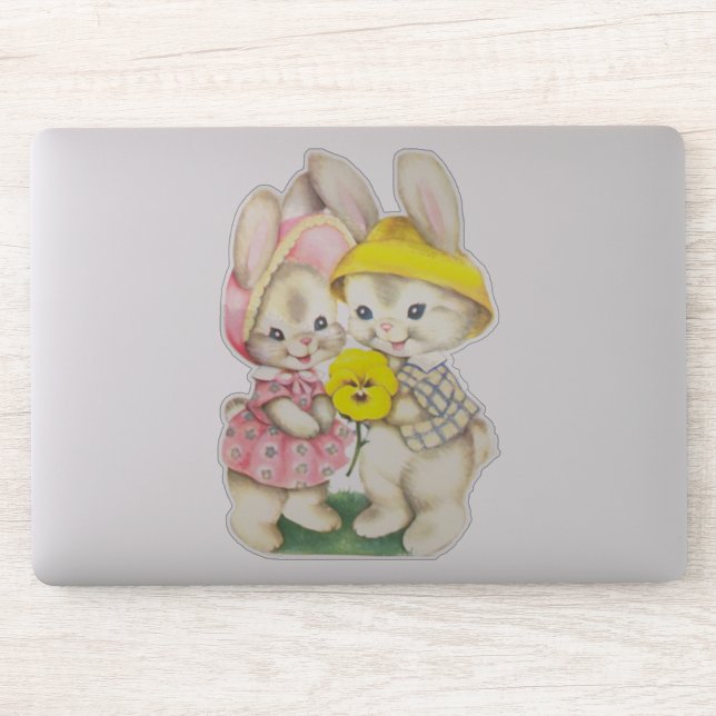 Bunny Girl and Boy Aufkleber (Computer)
