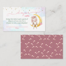 Bunny Girl Baby Showdusche Windeln Raffle Tickets