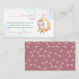 Bunny Girl Baby Showdusche Windeln Raffle Tickets Begleitkarte