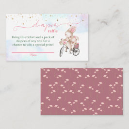 Bunny Girl Baby Showdusche Windeln Raffle Tickets Begleitkarte