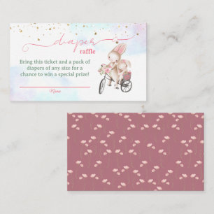Bunny Girl Baby Showdusche Windeln Raffle Tickets Begleitkarte