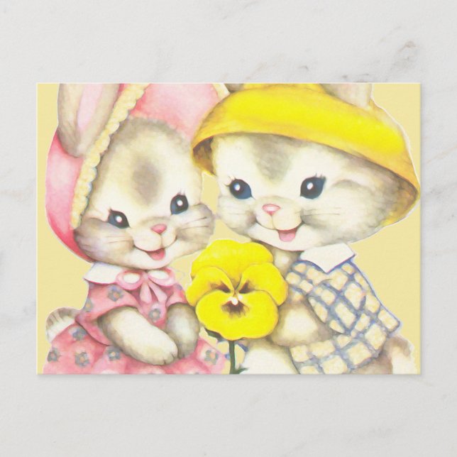 Bunny Girl+Boy Postkarte (Vorderseite)