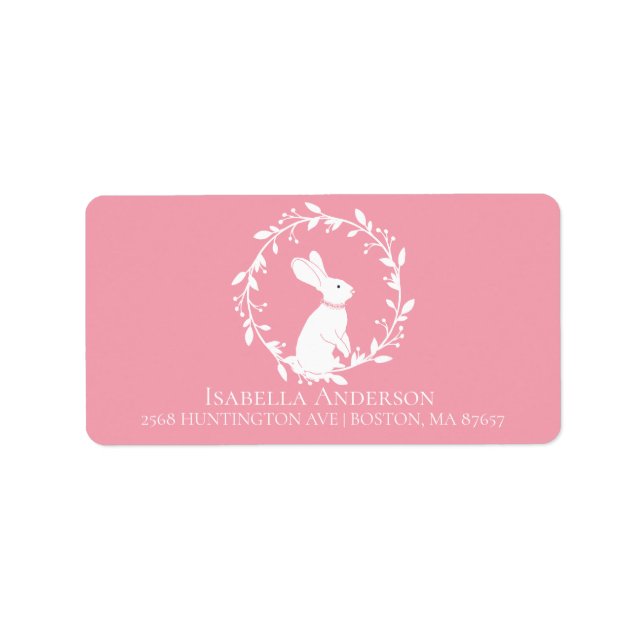 Bunny Girls Baby Showadresse Label Adressaufkleber (Vorne)