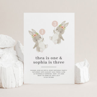 Bunny Girls Joint Birthday Einladung