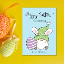 Bunny Gnome mit Ostereier Happy Osterskript