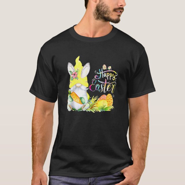Bunny Gnome Rabbit Eggs Hunting Happy Easter Day F T-Shirt (Vorderseite)