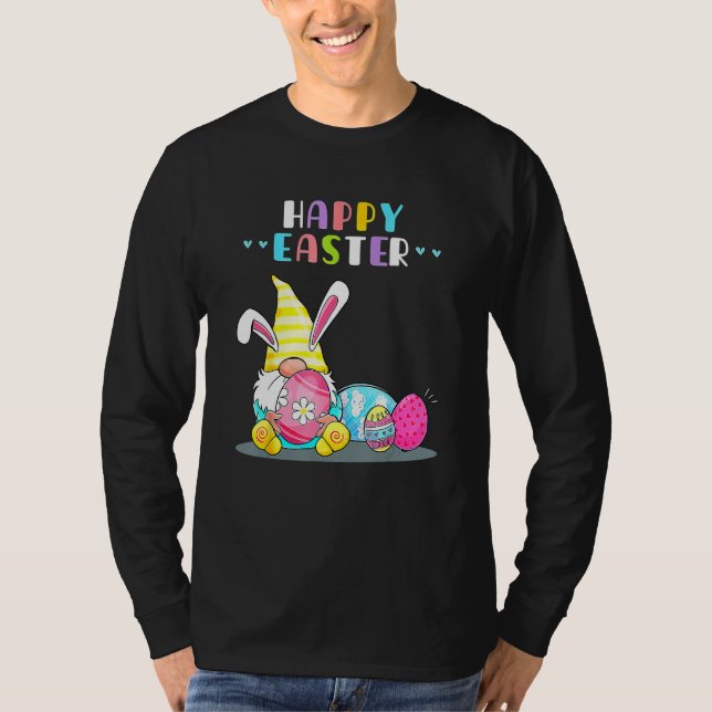 Bunny Gnome Rabbit Eggs Hunting Happy Easter Day F T-Shirt (Vorderseite)