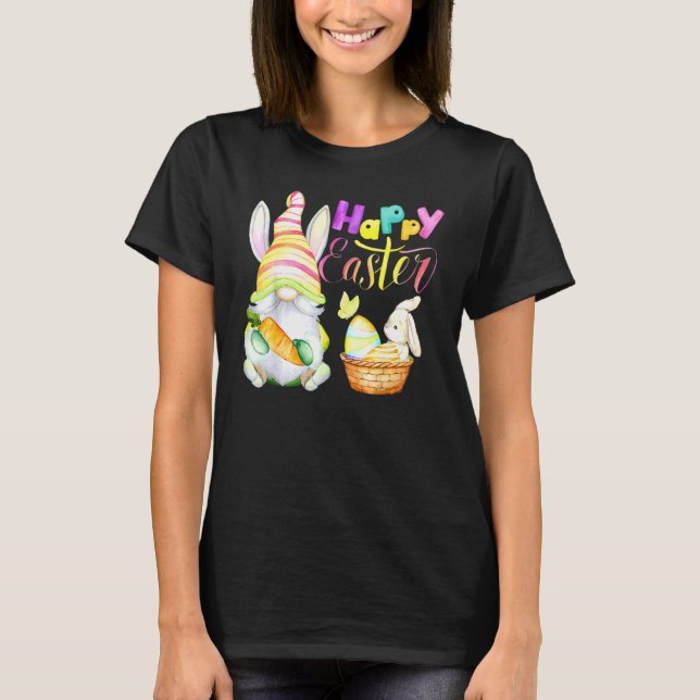 Bunny Gnome Rabbit Eggs Hunting Happy Easter Day F T-Shirt (Vorderseite)