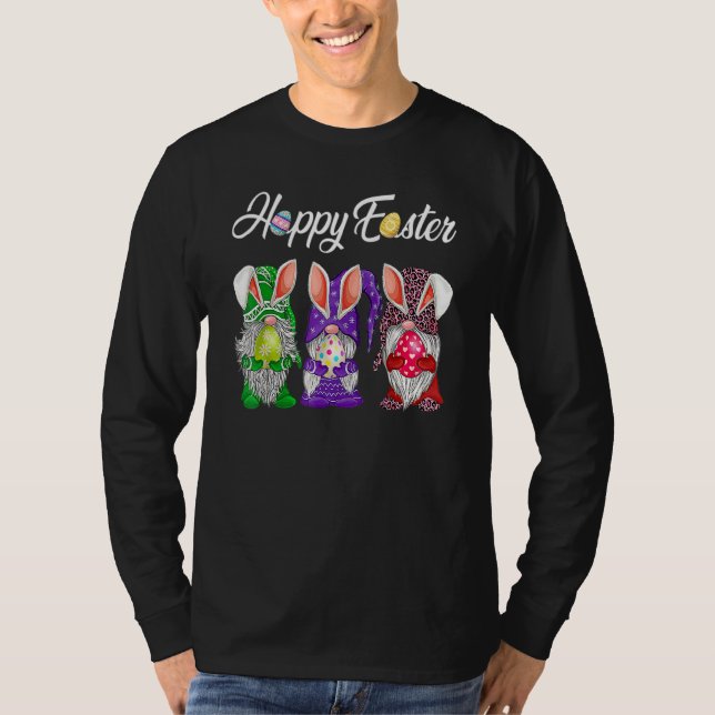 Bunny Gnome Rabbit Eggs Hunting Happy Easter Day F T-Shirt (Vorderseite)