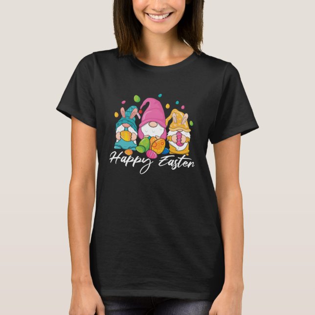 Bunny Gnomes Easter Candy Happy Easter Sunday Egg  T-Shirt (Vorderseite)
