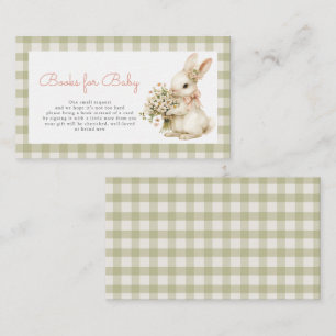 Bunny Green Gingham Baby Showbücher für Baby Begleitkarte