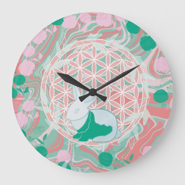 Bunny Große Wanduhr (Vorderseite)