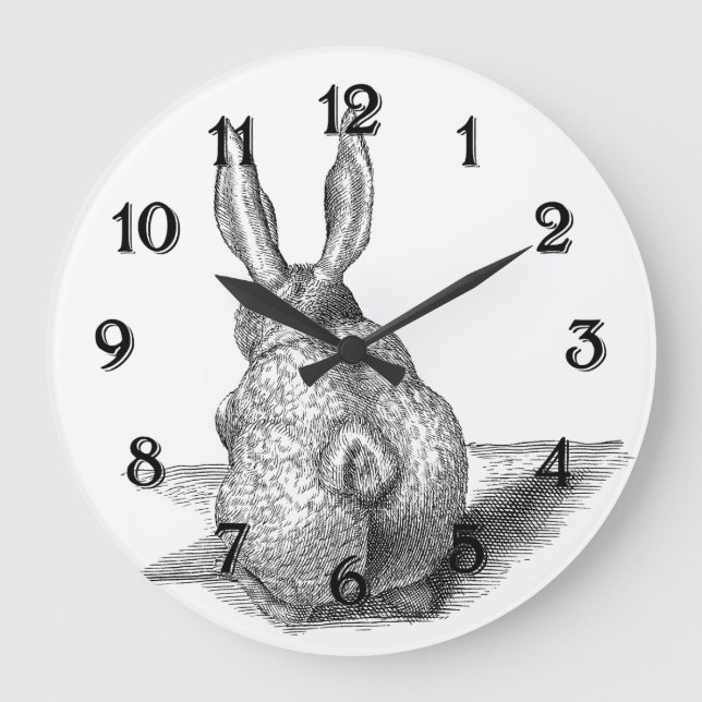 Bunny Große Wanduhr (Vorderseite)