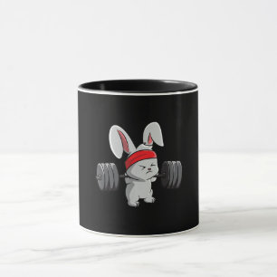 Bunny Gym Rabbit Ness Weightlift Funny Art Tasse