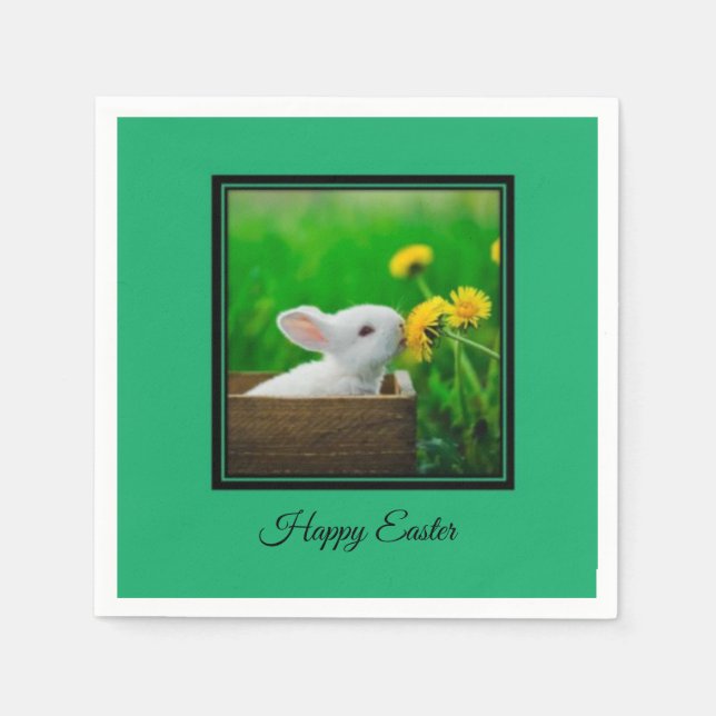 Bunny Happy Oaster Napkins Serviette (Vorderseite)
