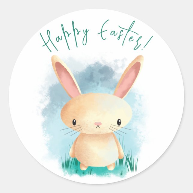 Bunny - Happy Oaster Runder Aufkleber (Vorderseite)