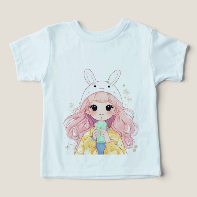 Bunny Hat Cartoon Toddler t-shirt (Design Vorderseite)