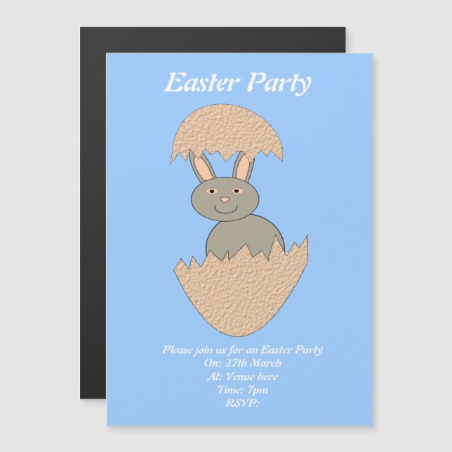 Bunny Hatching von Egg komisch Custom Einladung (Vorne/Hinten)