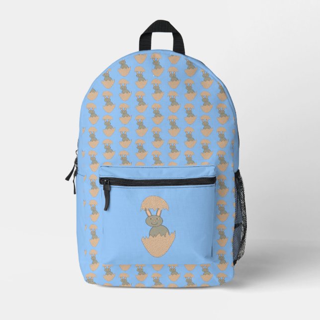 Bunny Hatching von Egg Weird Bedruckter Rucksack (Vorderseite)