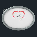 Bunny Heart - Kaninchen Ovale Gürtelschnalle<br><div class="desc">Bunny Heart - Kaninchen</div>