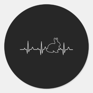 Bunny Heartbea Sonnenliebhaber und Kaninchen Runder Aufkleber