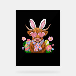 Bunny Highland Kuh Osterfest Bauer Frauen Kinder O Acrylschild