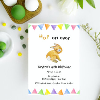 Bunny Hop Einladung zum Geburtstag