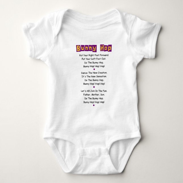 Bunny Hop Texte Baby T - Shirt Baby Bodysuit (Vorderseite)