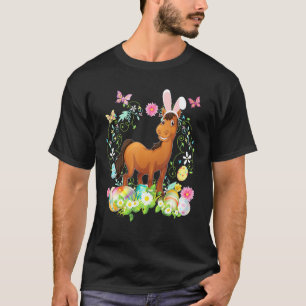 Bunny Horse Happy Ostertag Egg Hunt Niedlich T-Shirt