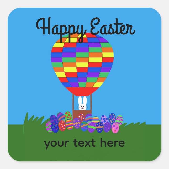 Bunny Hot Air Ballon #2-2 Stickers (Vorderseite)