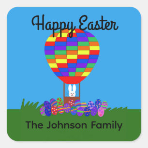 Bunny Hot Air Ballon #2 Stickers