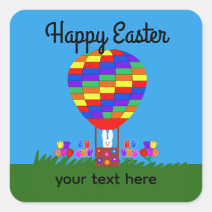Bunny Hot Air Ballon #3-2 Stickers