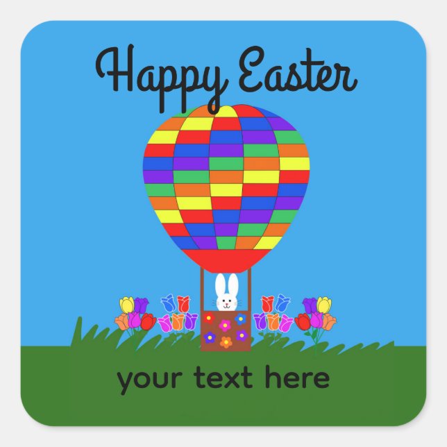 Bunny Hot Air Ballon #3-2 Stickers (Vorderseite)