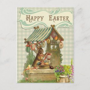 Bunny House Happy Oaster Postkarte