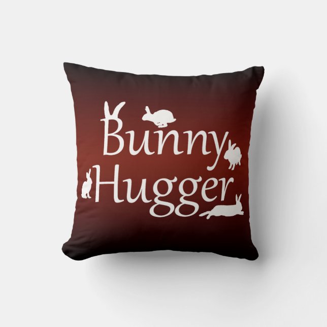 Bunny Hugger Kissen (dunkel/leicht rot) (Vorderseite)
