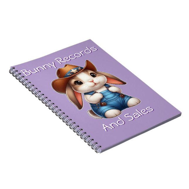Bunny in Cowboy Outfit mit Hut und Overalls Notizblock (Rechte Seite)