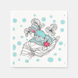 Bunny In Hand Napkin Serviette