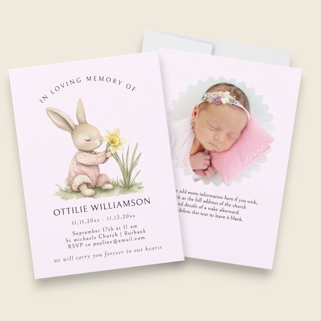 Bunny In Loving Memory Announcement Einladung (Von Creator hochgeladen)