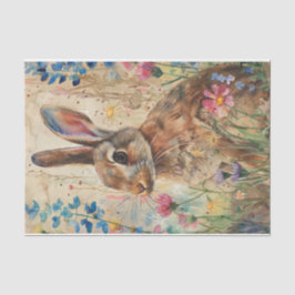 BUNNY IN MEADOW DECOUPAY SEIDENPAPIER