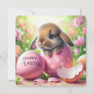 Bunny in Ostereier mit Blume Feiertagskarte