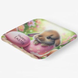 Bunny in Ostereier mit Blume Pappteller