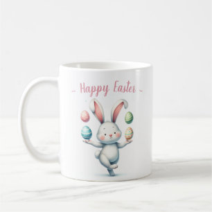 Bunny Juggling farbenfrohe Ostereier Kaffeetasse