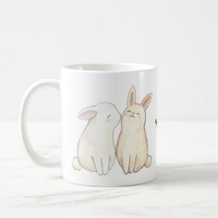 Bunny Kiss Niedlich Rabbit Kissing Personalisierte Kaffeetasse