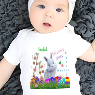 Bunny Kisses Oaster wünscht Personalisierten Babyn Baby Strampler